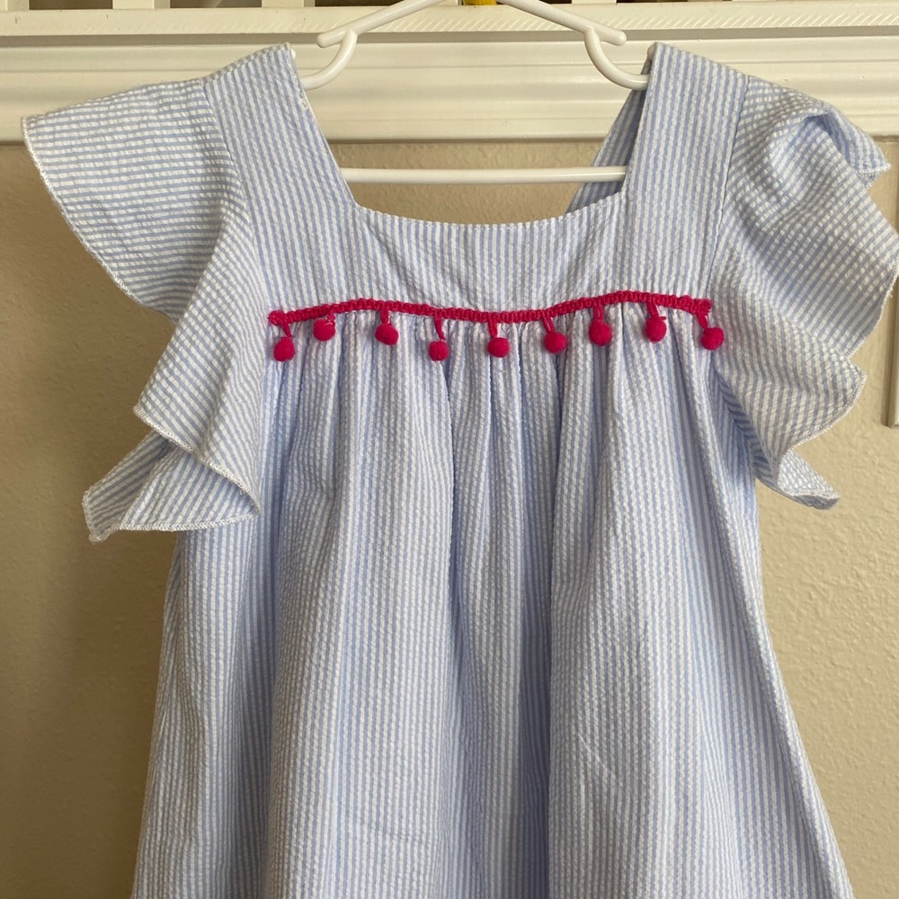 Girls Seersucker Dress - Size M - Picture 3 of 9